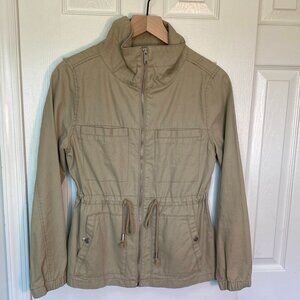 Old Navy Khaki Utility Field Jacket with Draw String Waist 
Size XS